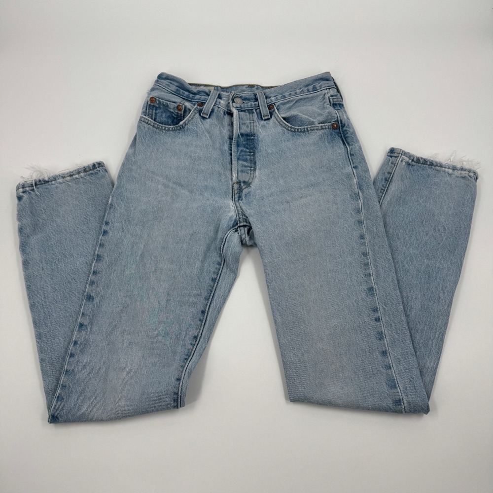 Levis 501 Premium Big E Original Fit Light Wash Straight Leg Jeans W24 L32 Mens
